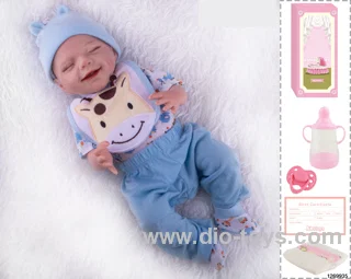 48CM Doll（Soft Rubber High-Fidelity(Hand-painted Hair, High-Quality Painting) Bottle, Magnetic Sippy Cup, Diapers, Birth card