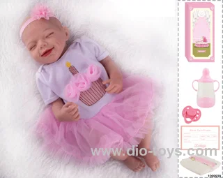 48CM Doll（Soft Rubber High-Fidelity(Hand-painted Hair, High-Quality Painting) Bottle, Magnetic Sippy Cup, Diapers, Birth card