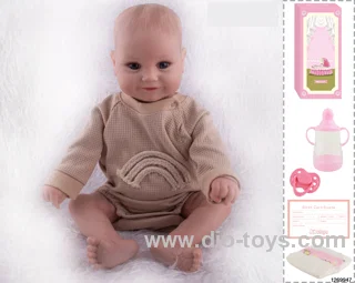 48CM Doll（Soft Rubber High-Fidelity(Hand-painted Hair, High-Quality Painting) Bottle, Magnetic Sippy Cup, Diapers, Birth card
