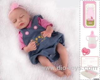 48CM Doll（Soft Rubber High-Fidelity(Hand-painted Hair, High-Quality Painting) Bottle, Magnetic Sippy Cup, Diapers, Birth card