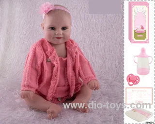 48CM Doll（Soft Rubber High-Fidelity(Hand-painted Hair, High-Quality Painting) Bottle, Magnetic Sippy Cup, Diapers, Birth card