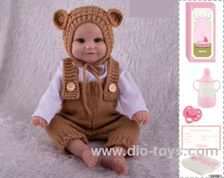 48CM Doll（Soft Rubber High-Fidelity(Hand-painted Hair, High-Quality Painting) Bottle, Magnetic Sippy Cup, Diapers, Birth card