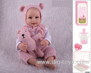48CM Doll（Soft Rubber High-Fidelity(Hand-painted Hair, High-Quality Painting) Bottle, Magnetic Sippy Cup, Diapers, Birth card