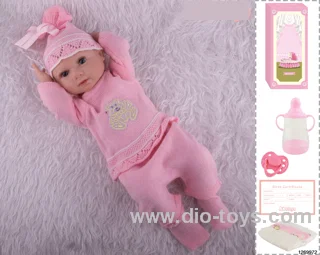 48CM Doll（Soft Rubber High-Fidelity(Hand-painted Hair, High-Quality Painting) Bottle, Magnetic Sippy Cup, Diapers, Birth card