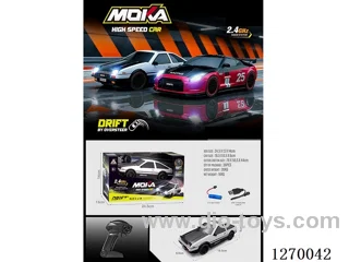 1:18 AE86 Drift Car, Solid White, with Lights, included battery