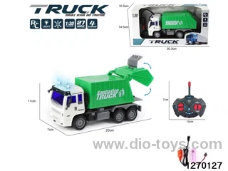 1:30 4 ch rc sanitation truck with light，include battery