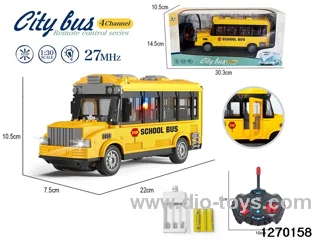 1:30 4 ch rc school bus with light，include battery