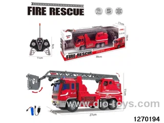 5 ch rc fire truck with light/sound，include battery