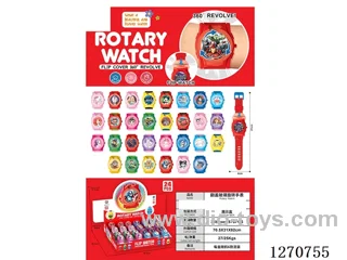 Flip-Top Glass Rotating Watches (24 pcs) included battery