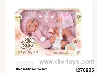 16-inch cotton body doll with power function and 12 vocal track accessories
