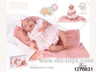 16-inch cotton body doll with power function and 12 vocal cords sleep basket