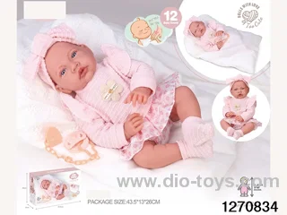 16-inch cotton body doll with power function and 12 vocal cords sleep basket