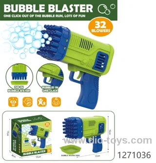 32 holes electric bubble gun toy in color box
