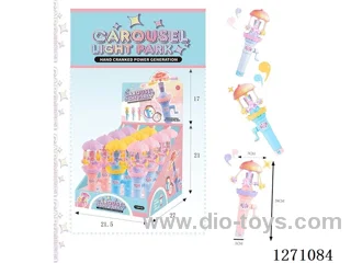 Hand-Crank Rotating Carousel Park with Lights 12PCS
