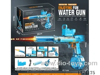 Transparent Desert Eagle Linkage Generation 2 Flame Version Electric Water Gun (Built-in Lithium Battery + Data Cable + 1 Drum + 1 Silencer) (Battery Included)