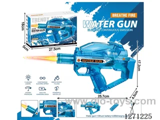 Dongying Flame Version Water Gun Fully Automatic Water Gun Transparent Blue (Battery Included)