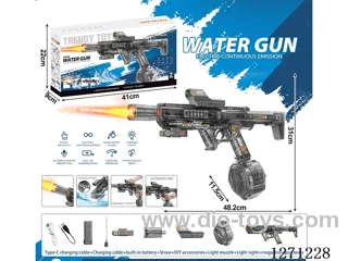 Big Red Tiger Flame Version Fully Automatic Water Gun Gray (Battery Included)