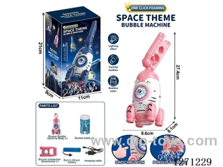 Rocket Propeller Fully Automatic Bubble Machine with 2 Bottles of 50ML Bubble water (Battery Included)