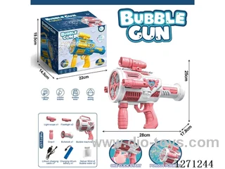 Four-Cylinder Premium Fully Automatic Bubble Machine (90ML Bubble water *2) (Battery Included)