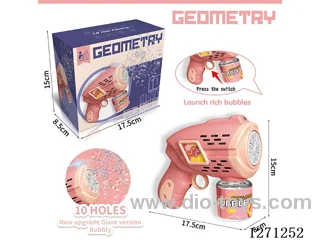 Fully Automatic Geometric Bubble Gun (90ML Bubble water*1) (Battery Not Included)