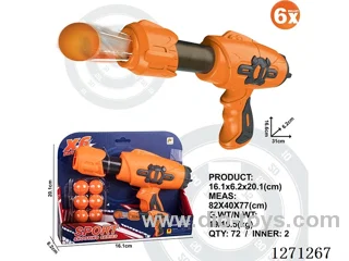 30.5 cm Air Blaster (Assorted Orange and Red) + 6 EVA Balls