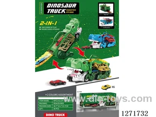 Tyrannosaurus Rex Swallowing Track Storage Car (with 6 free wheel alloy cars)