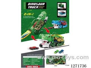 Tyrannosaurus Rex Swallowing Track Storage Car (with 2 free wheel alloy cars)