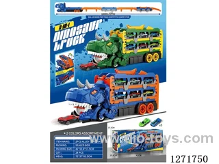 Carnotaurus Folding Catapult Track Car (with 2 Free Wheeling Metal Cars)