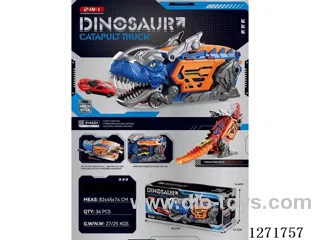 Launch Dinosaur Car + 4 Metal Cars (2-Color Mix)