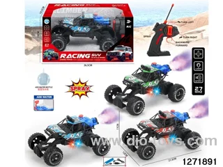 27Mhz 5 ch rc spray climbing car with light，include battery
