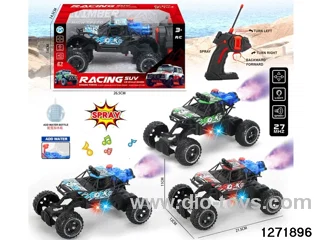 27Mhz 5 ch rc spray climbing car with light，not include battery