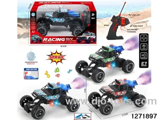 27Mhz 5 ch rc spray climbing car with light，include battery