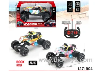 27Mhz 4 ch rc climbing car with light，not include battery