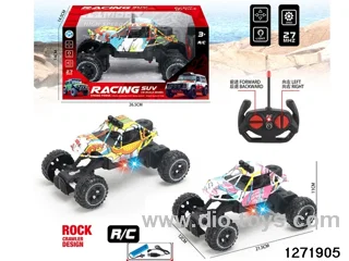 27Mhz 4 ch rc climbing car with light，include battery