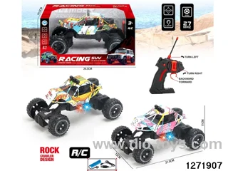 27Mhz 4 ch rc climbing car with light，include battery
