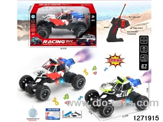 27Mhz 5 ch rc spray climbing car with light，include battery