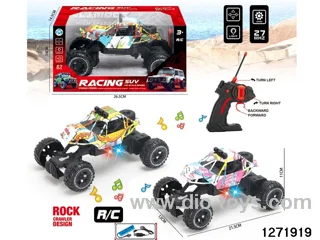 27Mhz 4 ch rc climbing car with light，include battery