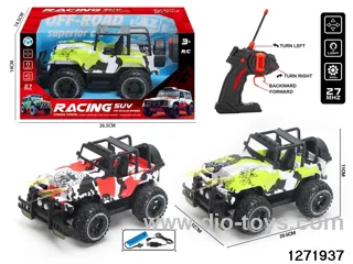27Mhz 4 ch rc off-road car with light，include battery