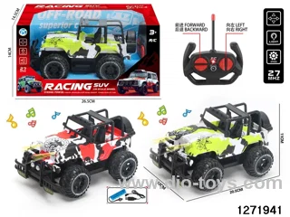 27Mhz 4 ch rc off-road car with light，include battery