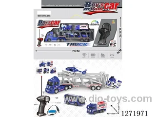 RC Double-Deck Police Trailer + 4 pull back Police Cars (Battery Included)