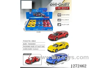 1:36 pull back alloy car 3 colors 12PCS