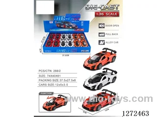 1:36 pull back alloy car 3 colors 12PCS