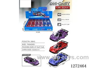 1:36 pull back alloy car 3 colors 12PCS