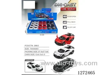 1:36 pull back alloy car 3 colors 12PCS