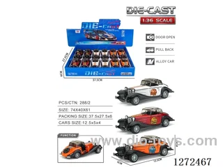 1:36 pull back alloy car 3 colors 12PCS