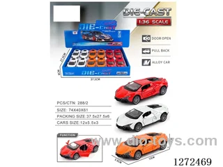 1:36 pull back alloy car 3 colors 12PCS