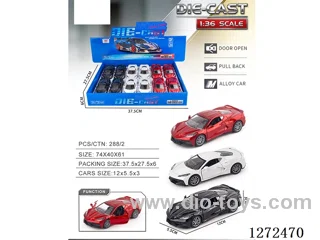 1:36 pull back alloy car 3 colors 12PCS