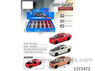 1:36 pull back alloy car 3 colors 12PCS