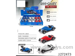1:36 pull back alloy car 3 colors 12PCS