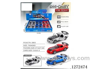 1:36 pull back alloy car 3 colors 12PCS